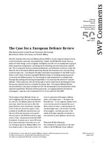 The Case for a European Defence Review: Why National-level Armed Forces Planning Is Not Enough