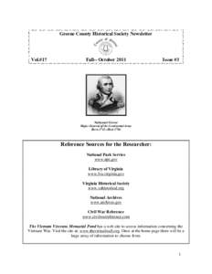 Greene County Historical Society Newsletter  Vol.#17 Fall-- October 2011