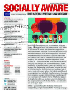 Socially Aware Volume 7, Issue 6, NovemberBest Law Firm Newsletter  the social media law update