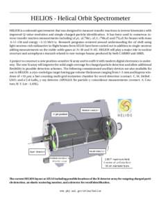 HELIOS - Helical Orbit Spectrometer HELIOS is a solenoid spectrometer that was designed to measure transfer reactions in inverse kinematics with improved Q-value resolution and simple charged-particle identification. It 