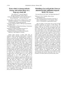 A1346  Goldschmidt Conference Abstracts 2009 From whale to chemosynthesis: Energy and carbon fluxes at a