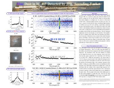 Blue Dust in IC 405 Detected by JHU Sounding Rocket Stephan R. McCandliss, Eric B. Burgh, Kevin France & Paul D. Feldman Department of Physics and Astronomy, The Johns Hopkins University, 3400 N. Charles Street, Baltimor
