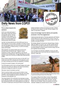 Daily News from COP21 4 December 2015 Paris outlook towards the weekend
