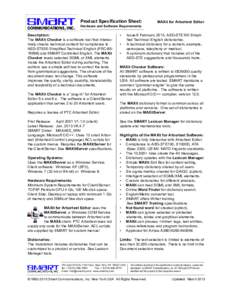 Product Specification Sheet:  MAXit for Arbortext Editor Hardware and Software Requirements