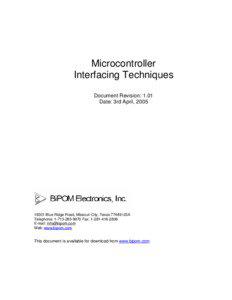 Microcontroller Interfacing Techniques Document Revision: 1.01