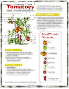 Tomatoes  Educator | VermontHarvestoftheMonth.org Harvest of the Month provides resources for the cafeteria, classroom, and community