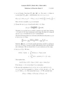 Analysis III/IV (Math 3011, MathSolutions to Exercise SheetP
