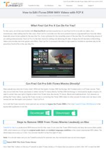 Crack iTunes DRM and Edit iTunes Videos With Final Cut Pro ﴾FCP﴿  TunesKit for Mac For Windows