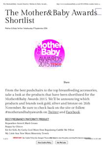 The Mother&Baby Awards Shortlist | Mother & Baby Awards...  http://www.motherandbaby.co.ukthe-mother-baby-a... The Mother&Baby Awards Shortlist