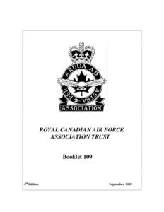 ROYAL CANADIAN AIR FORCE ASSOCIATION TRUST Booklet 109  4th Edition