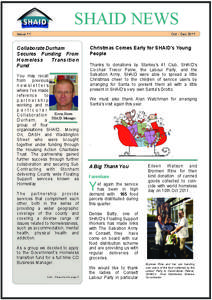 SHAID NEWS Issue 11 Oct - Dec[removed]Collaborate Durham