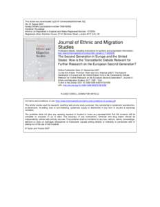 This article was downloaded by:[UVA Universiteitsbibliotheek SZ] On: 21 August 2007 Access Details: [subscription numberPublisher: Routledge Informa Ltd Registered in England and Wales Registered Number: 1072