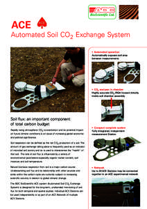ACE Automated Soil CO2 Exchange System • Automated operation Automatically exposes soil area between measurements