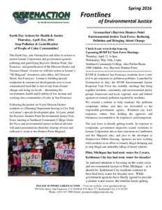 Frontlines  Spring 2016 of Environmental Justice