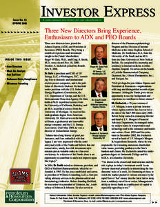 INVESTOR EXPRESS A semi-annual newsletter for our shareholders. Issue No. 13 SPRING 2006 ääääääääääää