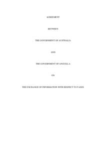 Australia - Anguilla Tax Information Exchange Agreement