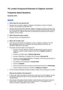 TfL London Overground Extension to Clapham Junction FAQ