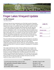 Finger Lakes Grape Program  October 1, 2104 In The Vineyard Hans Walter-Peterson
