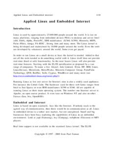 Applied Linux and Embedded internet[removed]Applied Linux and Embedde d Intern e t Introduct io n