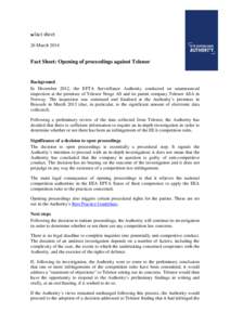 fact sheet 26 March 2014 Fact Sheet: Opening of proceedings against Telenor  Background