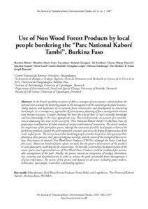 The Journal of Transdisciplinary Environmental Studies vol. 6, no. 1, 2007  Use of Non Wood Forest Products by local