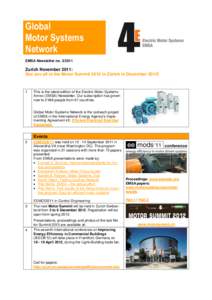 Global Motor Systems Network EMSA Newsletter no[removed]Zurich November 2011:
