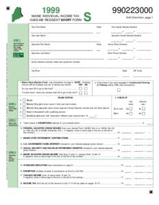 [removed]MAINE INDIVIDUAL INCOME TAX 1040S-ME RESIDENT SHORT FORM