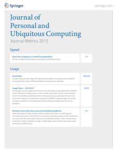 springer.com  Journal of Personal and Ubiquitous Computing Journal Metrics 2015