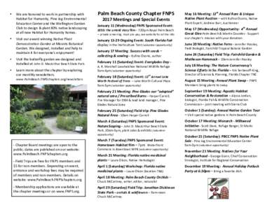 Palm	
  Beach	
  County	
  Chapter	
  FNPS	
    	
      We	
  are	
  honored	
  to	
  work	
  in	
  partnership	
  with	
  
