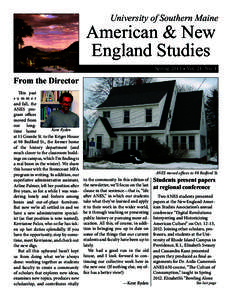 University of Southern Maine  American & New England Studies  Spring 2013 • Vol. 21, No. 1