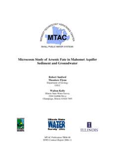 Microcosm Study of Arsenic Fate in Mahomet Aquifer Sediment and Groundwater