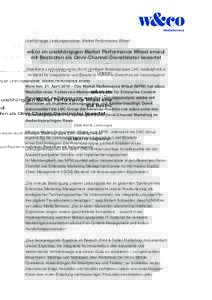 Unabhängige Leistungsanalyse: Market Performance Wheel w&co im unabhängigen Market Performance Wheel erneut mit Bestnoten als Omni-Channel-Dienstleister bewertet Detaillierte Leistungsanalyse durch Göttinger Beratergr