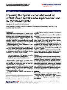 La Greca et al. Critical Ultrasound Journal 2014, 6(Suppl 2):A11 http://www.criticalultrasoundjournal.com/content/6/S2/A11 MEETING ABSTRACT  Open Access