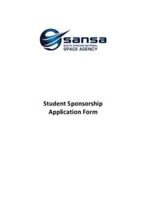 Student Sponsorship Application Form SANSA - AARSE2014 Student Sponsorship Application Form