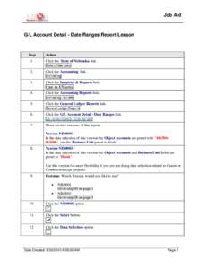 G/L Account Detail - Date Ranges Report Lesson