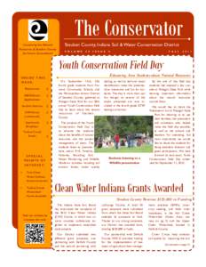 The Conservator Conserving the Natural Resources of Steuben County for Future Generations!  Steuben County, Indiana Soil & Water Conservation District