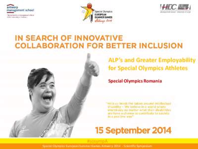 ALP’s and Greater Employability for Special Olympics Athletes Special Olympics Romania #sosympA