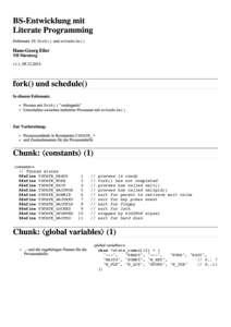 BS-Entwicklung mit Literate Programming Foliensatz 10: fork()und schedule()
