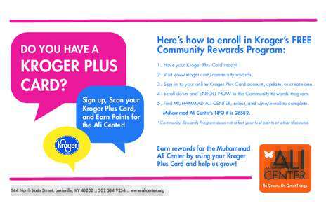 DO YOU HAVE A  KROGER PLUS CARD? Sign up, Scan your Kroger Plus Card,