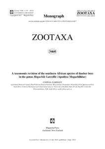 Zootaxa 3460: 1–[removed]www.mapress.com / zootaxa/ Copyright © 2012 · Magnolia Press ISSN[removed]print edition)
