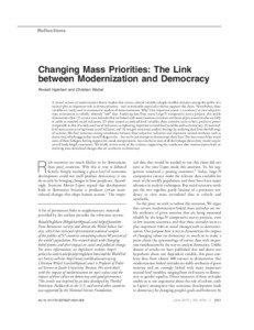 Changing Mass Priorities: The Link between Modernization and Democracy