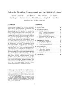 Scientific Workflow Management and the Kepler System∗ Bertram Ludäscher† Efrat Jaeger†