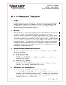 Engineering Handbook  Volume 1—General Part C—Power Quality 1C.4.1—Harmonic Distortion