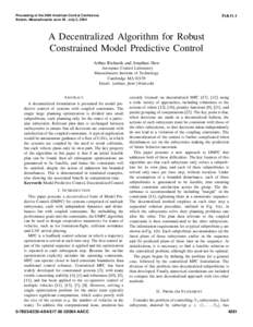 Mathematics / Science / Control theory / Model predictive control / Algorithm / Linear programming / Constraint satisfaction / Candidate solution / Dantzig–Wolfe decomposition / Operations research / Applied mathematics / Mathematical optimization