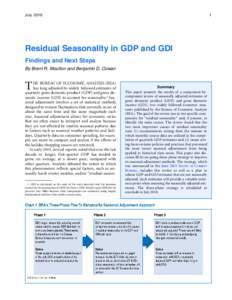 Residual Seasonality in GDP and GDI: Findings and Next Steps
