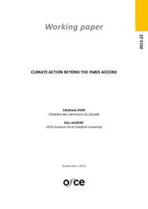 Working paper CLIMATE ACTION BEYOND THE PARIS ACCORD