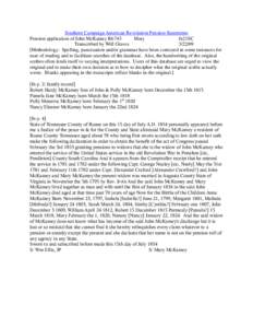 Southern Campaign American Revolution Pension Statements Pension application of John McKamey R6743 Mary fn21SC Transcribed by Will Graves[removed]