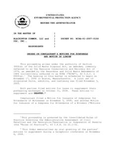 Blackinton Common, LLC and CG2, Inc., Docket No. RCRA[removed]
