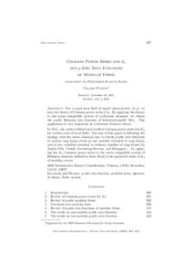 387  Documenta Math. Coleman Power Series for K2 and p-Adic Zeta Functions