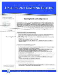 Center for Instructional Development and Research  Teaching and Learning Bulletin Vol. 9 no. 1  Center for Instructional 